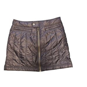 Athleta  Women's Quilted Lodge Skirt Size 2 Mini Puffer Black Zip Pockets